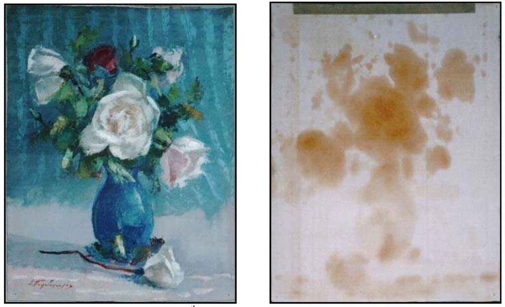 Oil painting on paper from the 20th century.