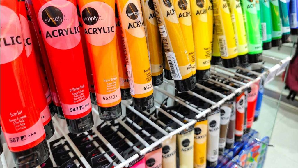 Painting oil over acrylic paints and gesso.