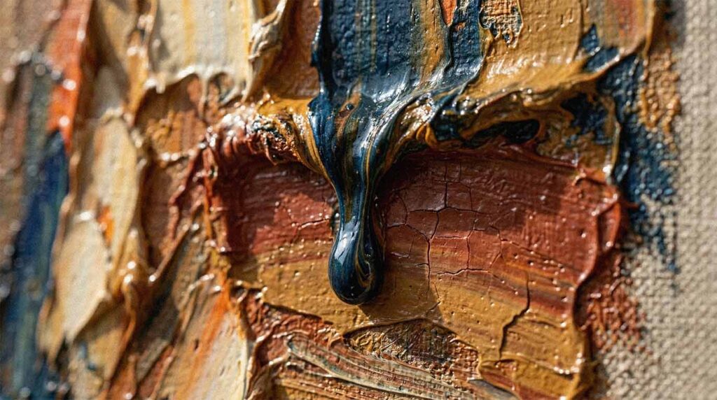 Impasto Paint Cracking and Dripping