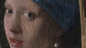 Oil paint cracking in Girl with a Pearl Earing